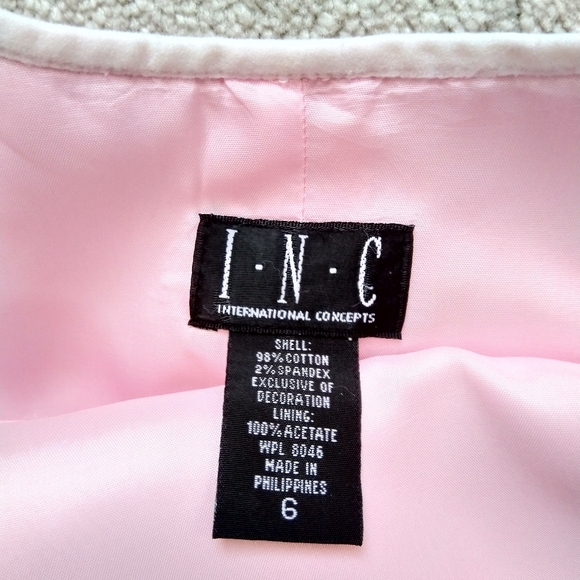INC honeycomb pink Spring dress with bow - Picture 7 of 7